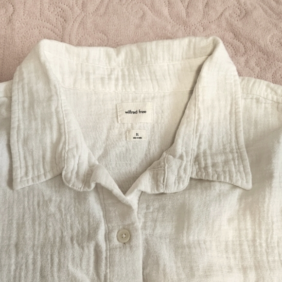 Aritzia Wilfred Free Cotton Shirt White Sz XL - Picture 5 of 8